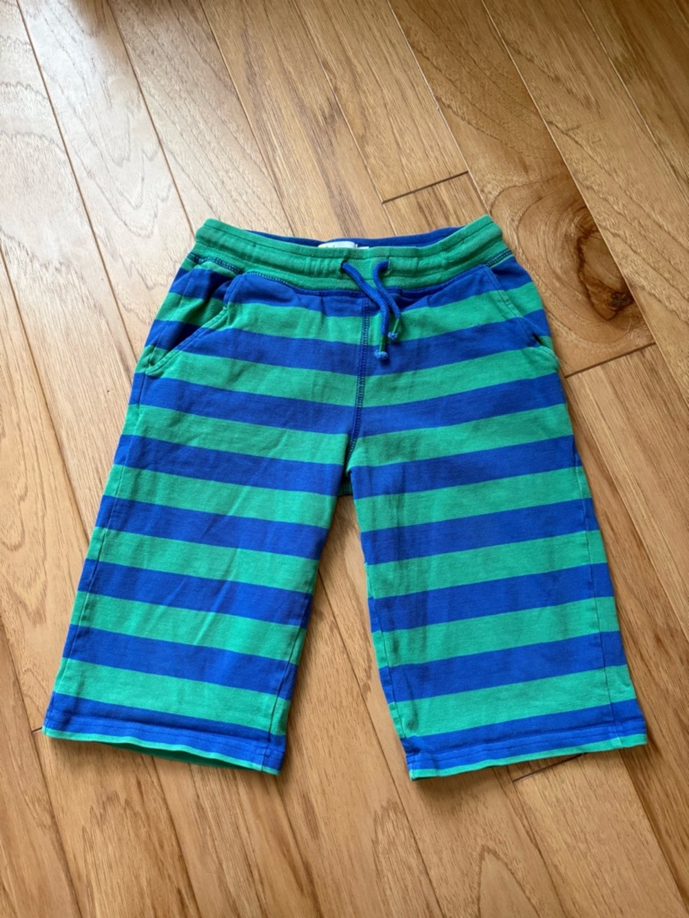 Boden Blue and Green Striped Kids Shorts